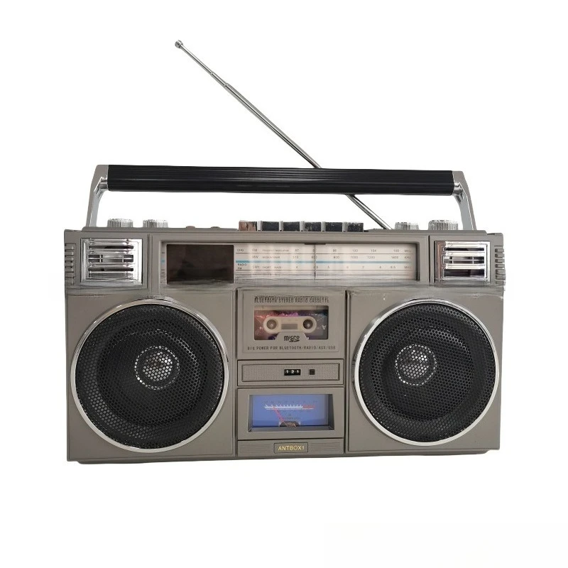 Retro bluetooth speaker, old stereo radio, subwoofer, bluetooth card speaker.