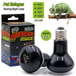 Lámpara de calefacción para mascotas, lámpara de noche E27 para lámpara de serpiente anfibia, bombilla de calor para reptiles, luz UV 25W 50W 75W 100W AC220-240V