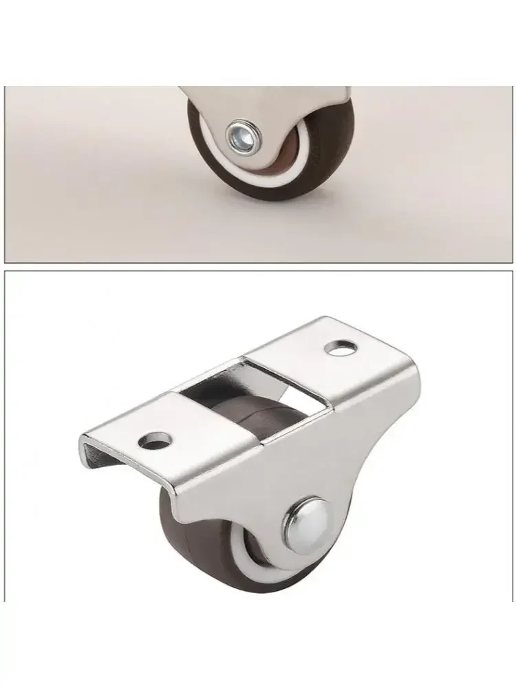 4 Pcs/Lot 1.25 Inch 2 Hole Directional Wheel Silent Small Universal Tatami Drawer Pulley Cabinet Roller Rubber