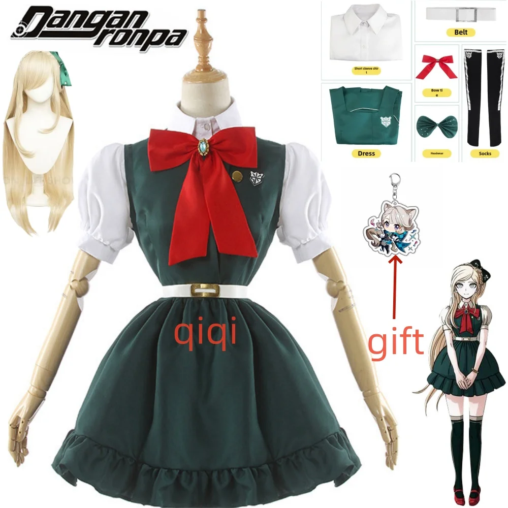 

Anime Danganronpa 2 Despair Sonia Nevermind Cosplay Dress Woman Party Halloween Costume JK School Uniform And Wig