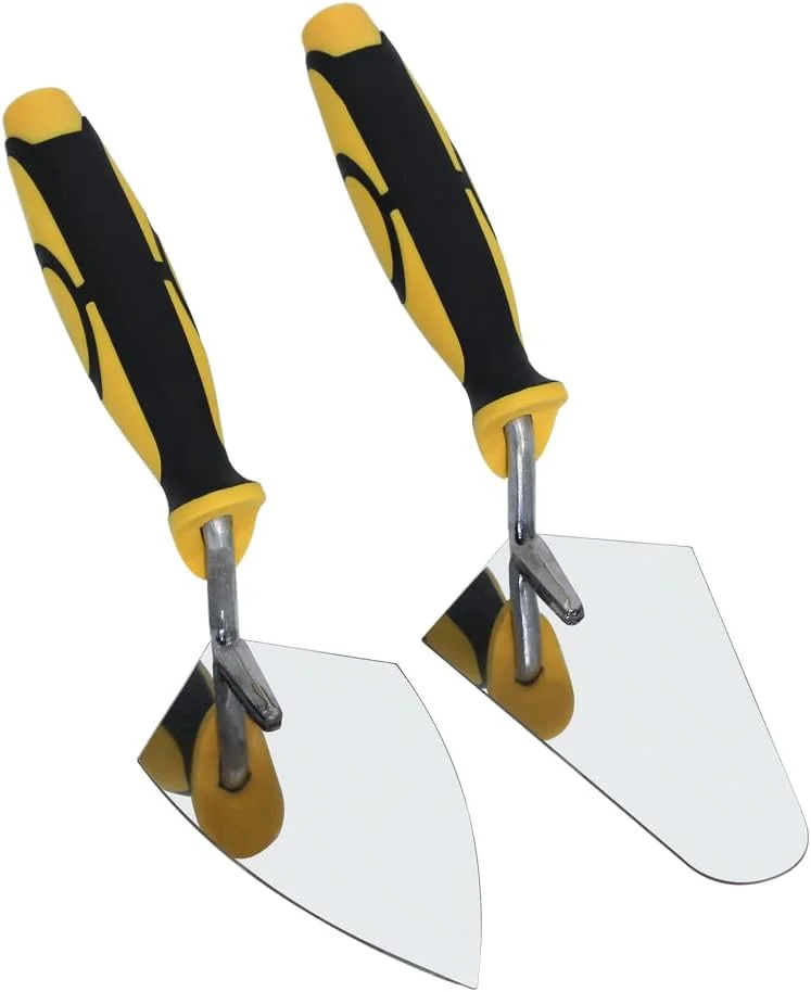2pcs Concrete Trowel Stainless Steel Pointing Measuring Trowel Construction Concrete Masonry Finishing Tool Plastering Trowel