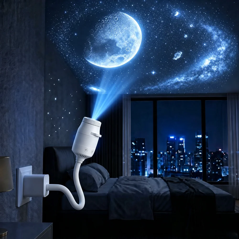 USB Star Galaxy Projector Lamp Flexible Night Light New Bedroom High-end Feel Atmosphere Lamp Portable Space Decor Projector
