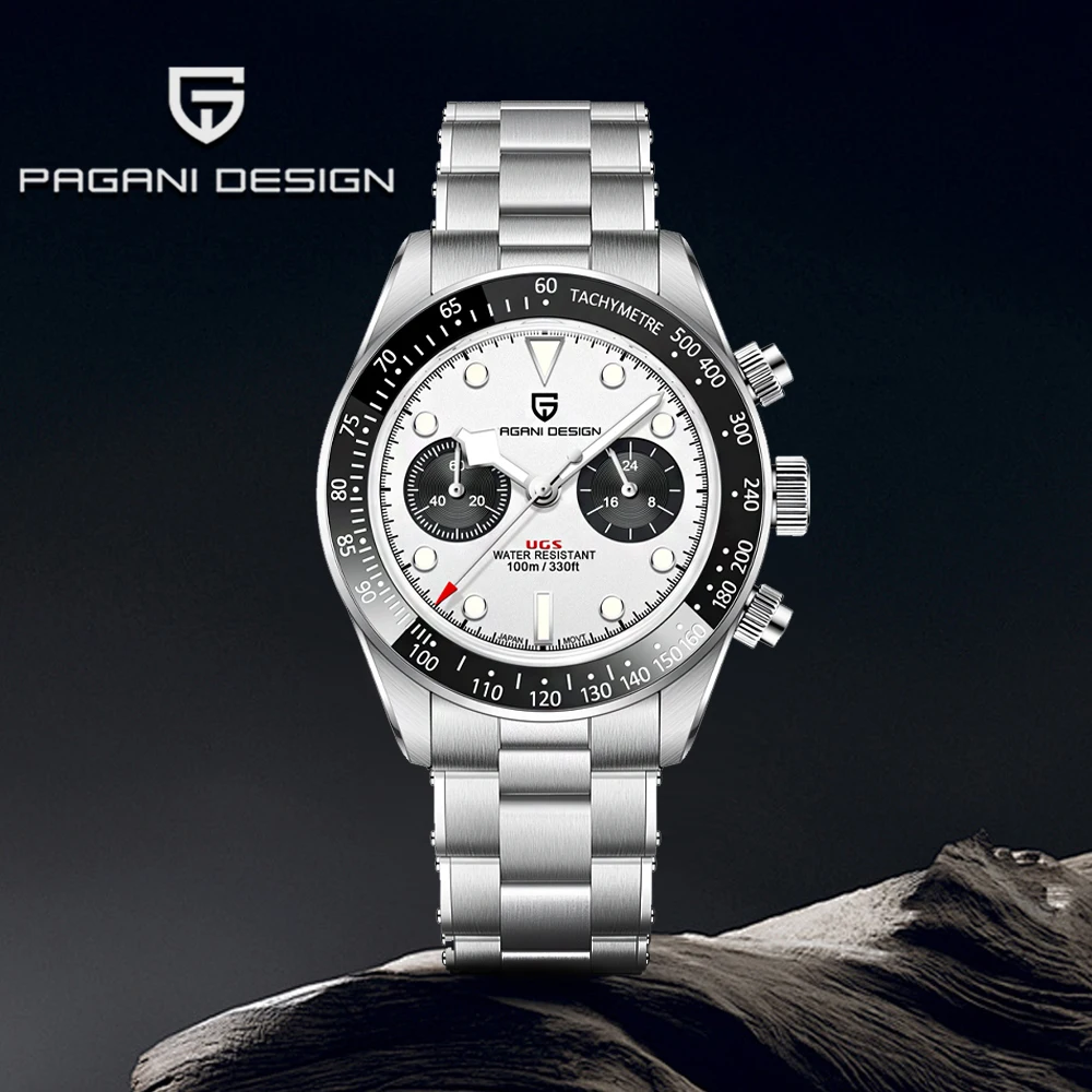 2026 Pagani design Panda men's watch top business quartz men's watch VK64 sports chronograph all-steel diving relógios masculino