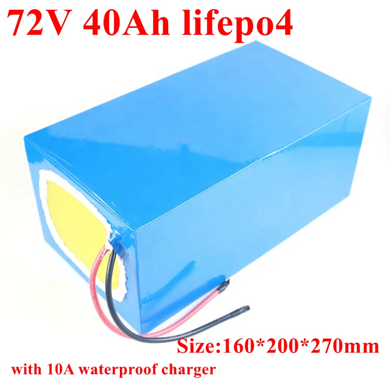 72v 40ah lifepo4 battery BMS 24S  2500W 3500w bike scooter  motorcycle +10A charger