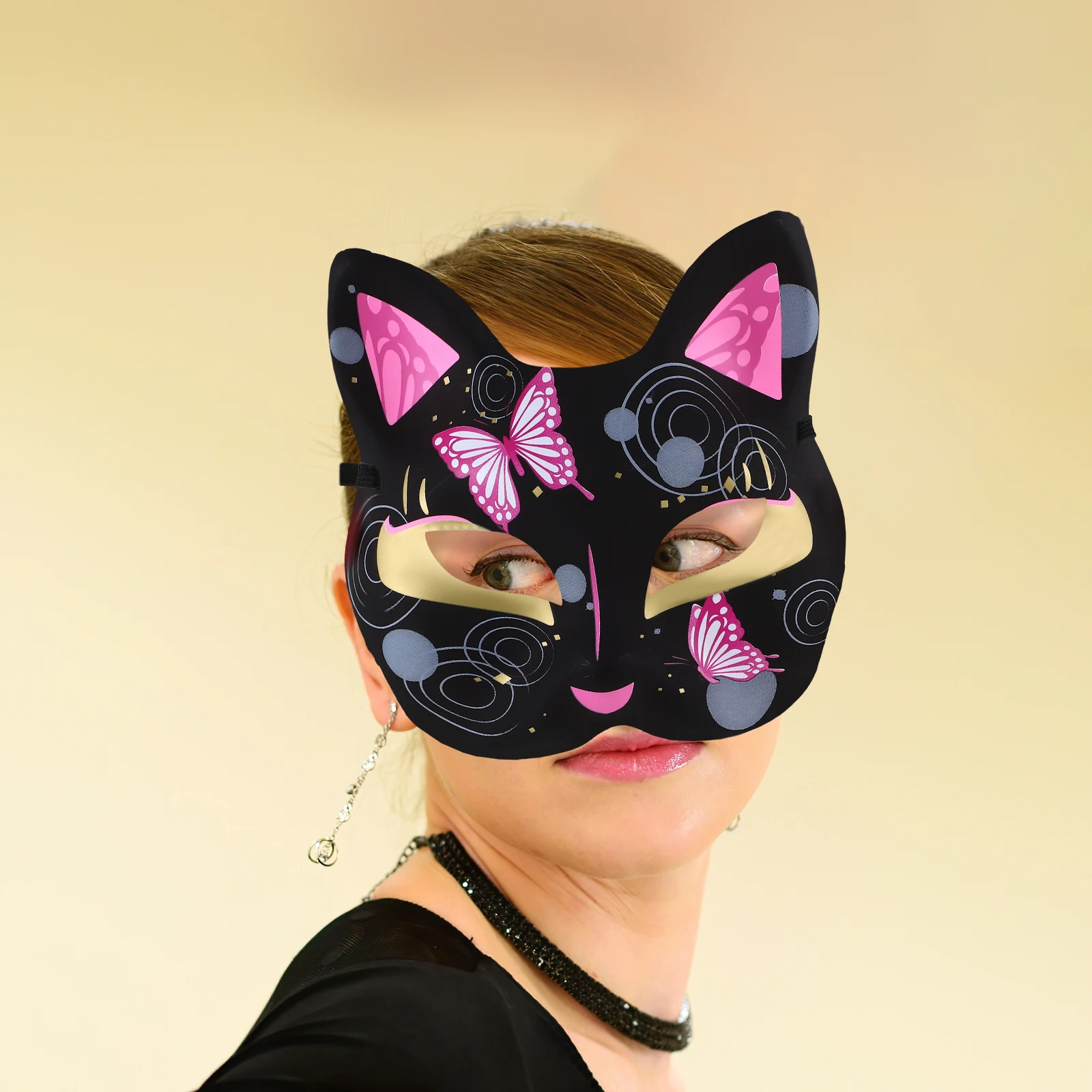 

4pcs Blank Fox Mask Diy Masquerade Halloween Party Mask With Elastic Band White Unpainted Craft Blanks For Cosplay Adult Hand