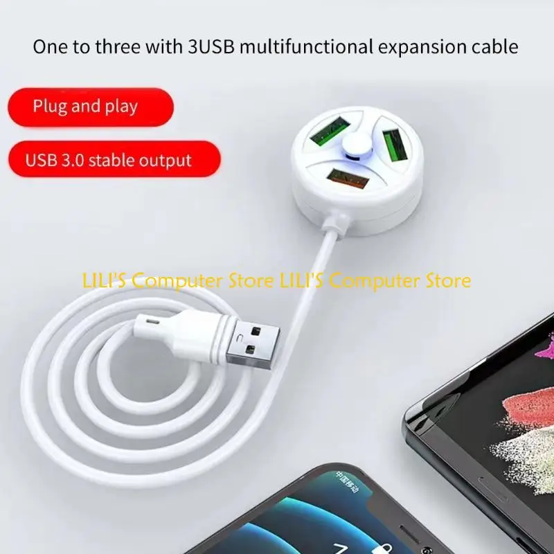 A52B Portable USB2.0 Charging Hub with 3 Port Multi USB Port Expander USB Splitter