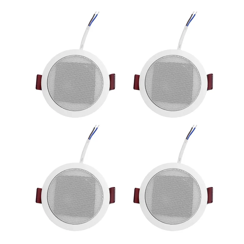 4 Piece Bluetooth Ceiling Speaker System Master Control with 3 Slaves Multi Room Audio Low Power Consumption No Complex