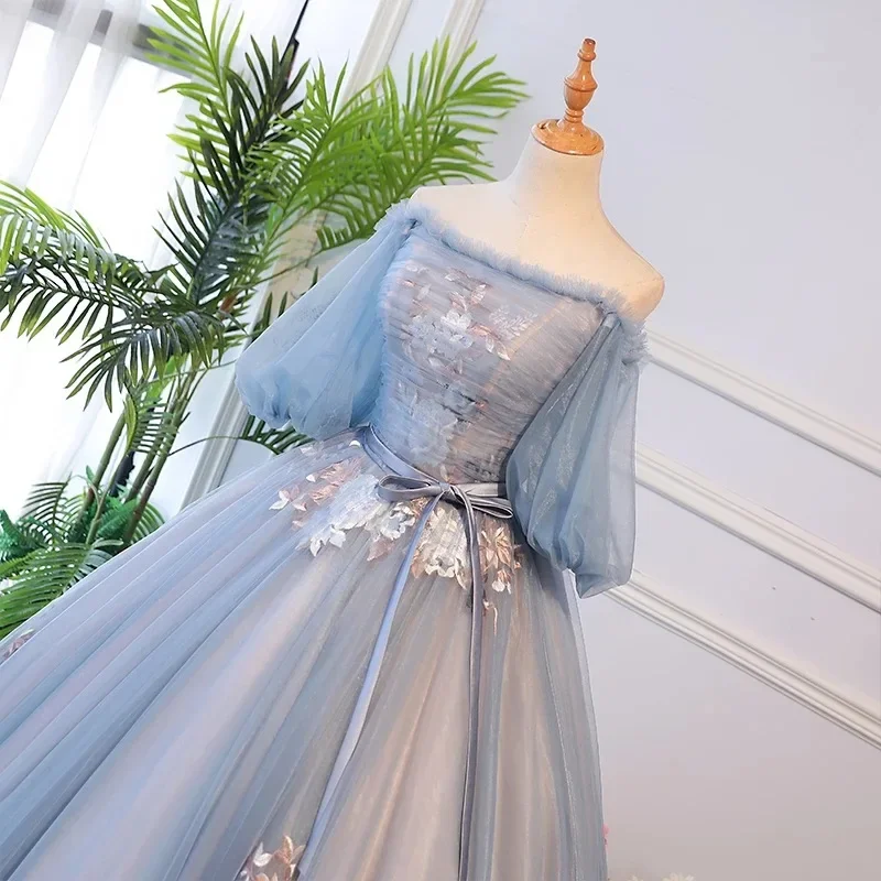 Banquet Evening Dress 2025 New Fashionable Puff Skirt Art Exam Solo Elegant Temperament Show Thin Stage Performance Host Dress
