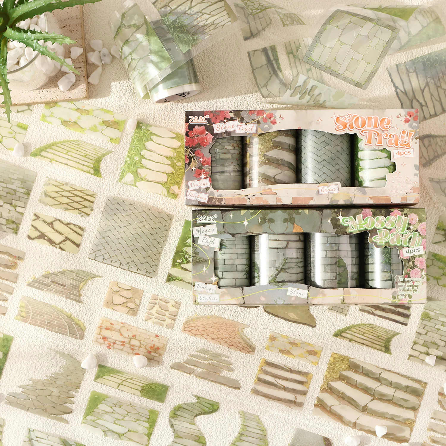 

Набор наклеек на тематическую ленту с каменной дорожкой из 4 рулонов | Товары для декора альбомов и альбомов своими руками