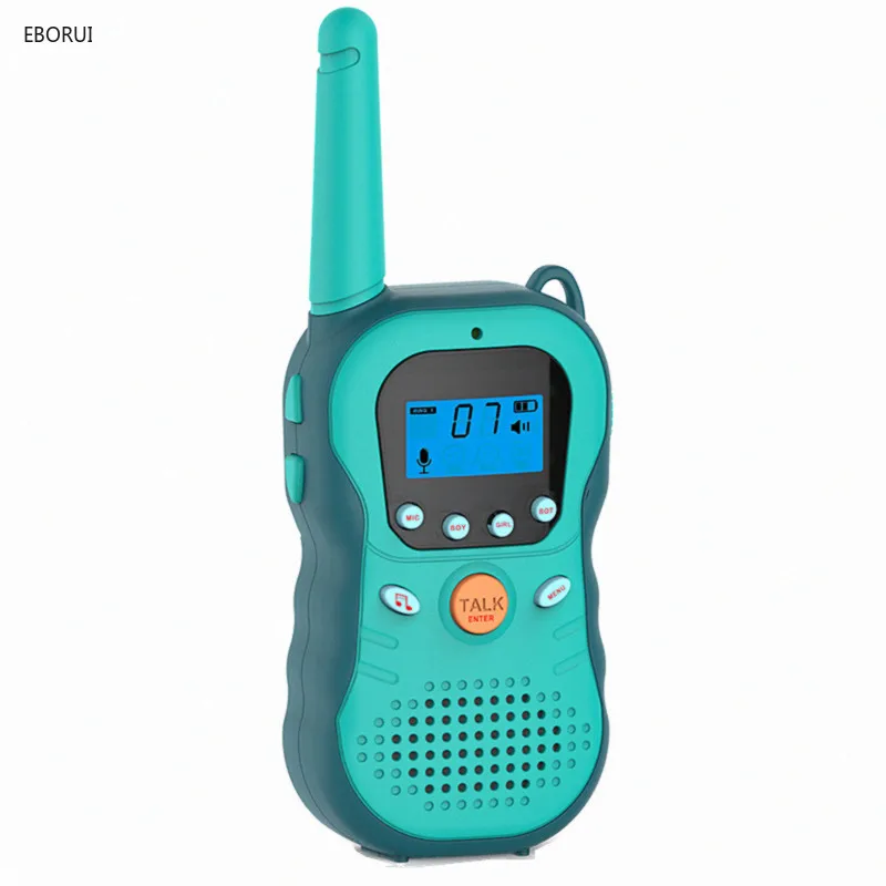 EBORUI Walkie Talkies for Kids W/ Voice Changer 16 Channels 2 Way Radio Toy Backlit LCD 3KM Range for Outside, Camping, Hiking