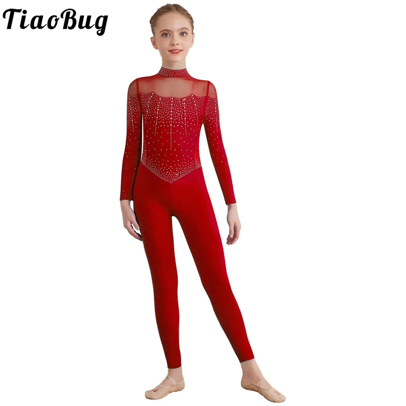 

Kids Girls Slim Fit Rhythmic Ballet Acrobatics Gymnastics Dance Performance Leotard for Ballet Figure Skating Dance Bodysuit