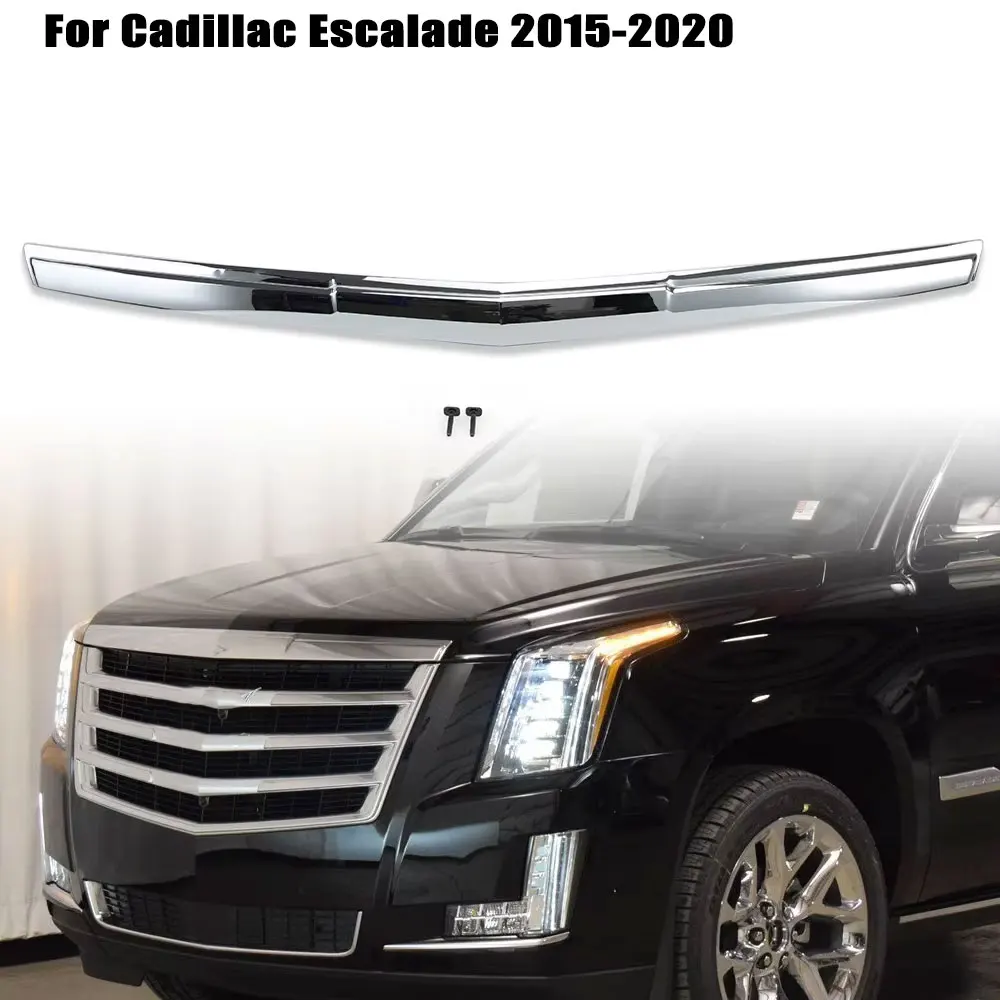 

For Cadillac Escalade ESV 2015 2016 2017 2018-2020 front bumper parts Chrome Hood Molding Trim grill grilles car accessories