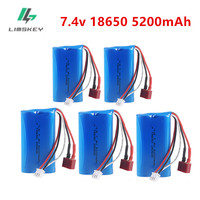7.4V 5200mAh 18650 Li-ion Battery For Wltoys 10428 /12428/12423 RC Car Parts 2s 7.4v Battery for SCY-16101 16102 16103 16104