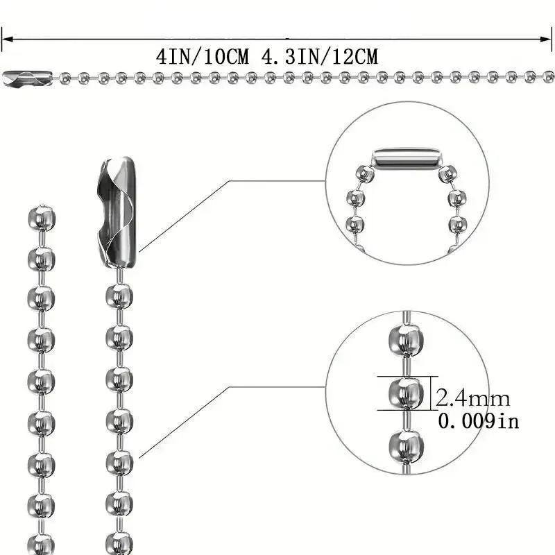 25pcs 10cm/12cm Ball Bead Chains DIY Keychain/Dolls/ Tag Connector Bracelet Jewelry Making Finding Accessorise Wholesale