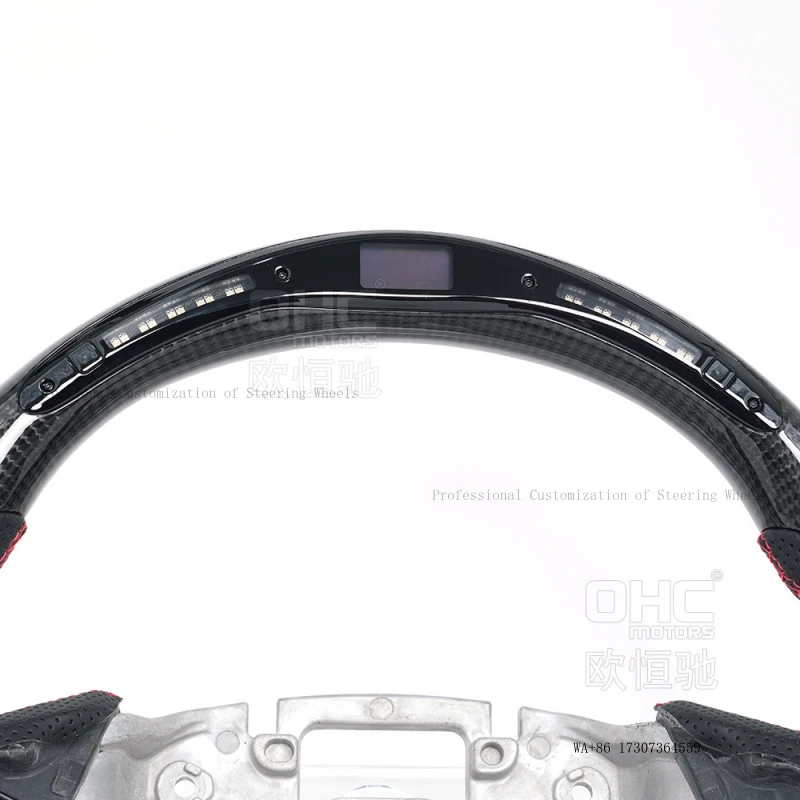 Suitable for 22-24 Ford Everest modified and upgraded black carbon fiber LED off-road sports car steering wheel