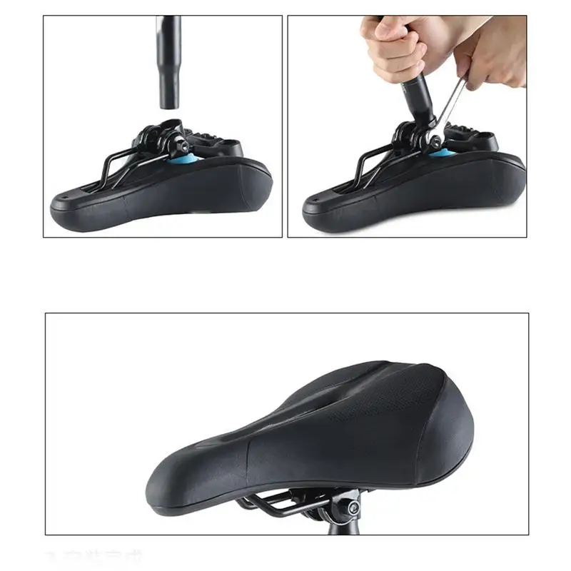 Breathable Bicycle Saddle Men Women MTB Road Bike Saddle Shock Absorbing PU Leather Soft Comfotable Cushion Bike Seat For Bike