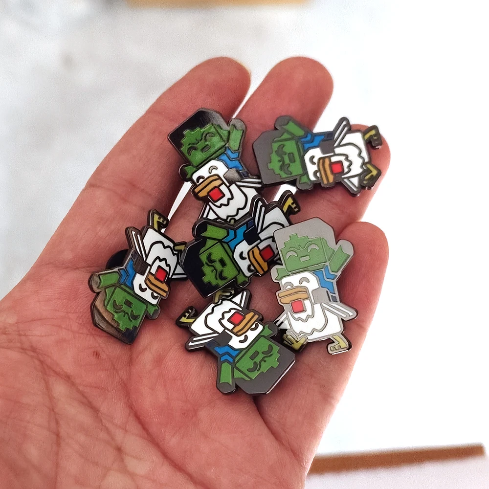 1 unidad de pines esmaltados de anime y videojuegos, lindos insignias de caballero zombie, broches de personajes de videojuegos, pequeños regalos para fanáticos y jugadores