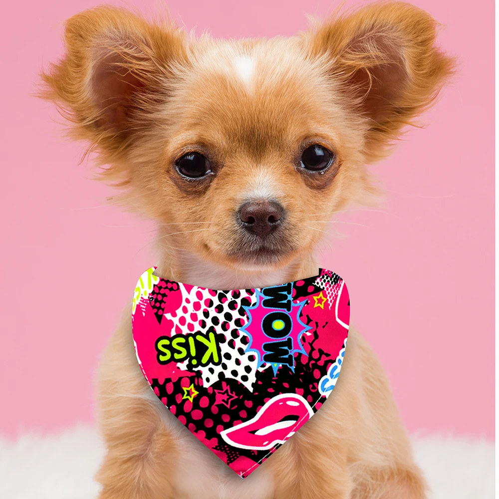 1 Pcs Dog Bandanas Summer Dog Accessories Cotton Pet Dog Bandana Scarf  Small Dogs Cats Bibs Pet Accessories Bandanas For Dogs