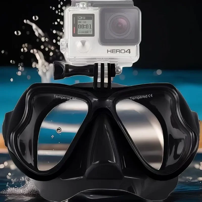 Professional large frame men's and women's snorkeling mirror snorkeling mirror tempered glass silicone material diving suit