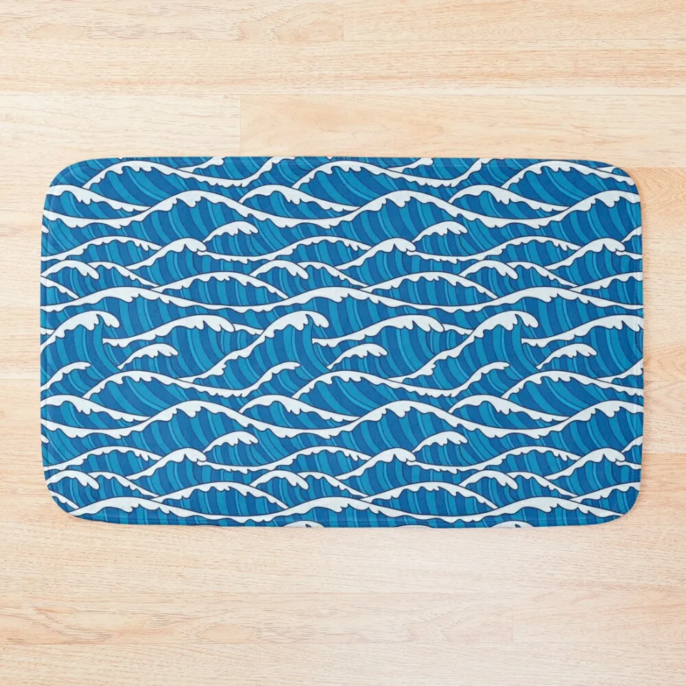 

Ocean Beach Waves Pattern Bath Mat Non-Slip Bathroom Carpets For Bathroom Bathtub Anti Slip Mat
