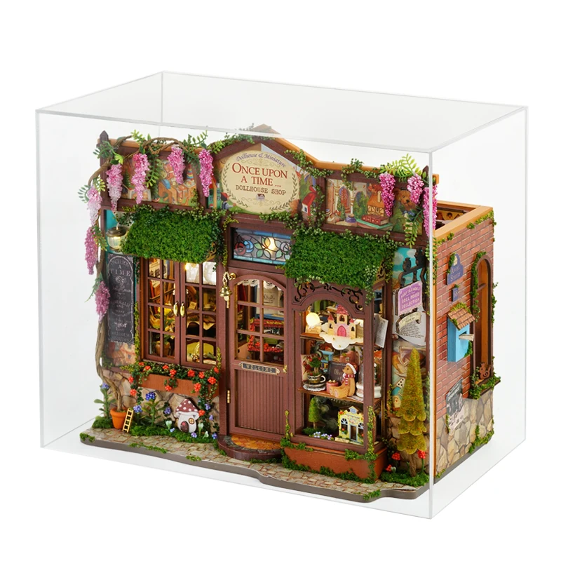 Micro huis poppenhuis kit 3D puzzel assemblage gebouw model DIY handgemaakte speelgoedset, kamer slaapkamer decoratie houten ambachten Kerstmis - afbeelding 1