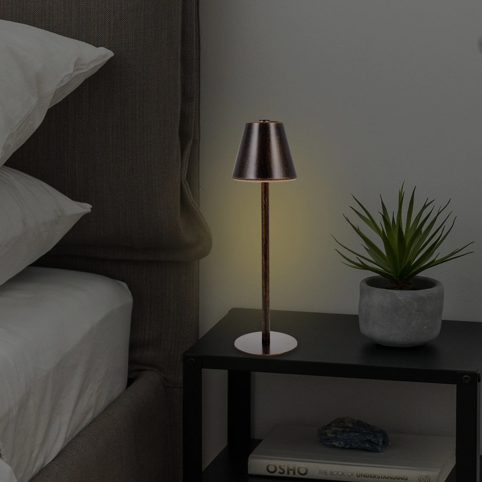 1 مجموعة قابلة للشحن Led أباجورة النحاس الجدول ضوء للمنزل مكتب دراسة ديكور العين رعاية مصباح الليل شحن مكتب الخفيفة #2