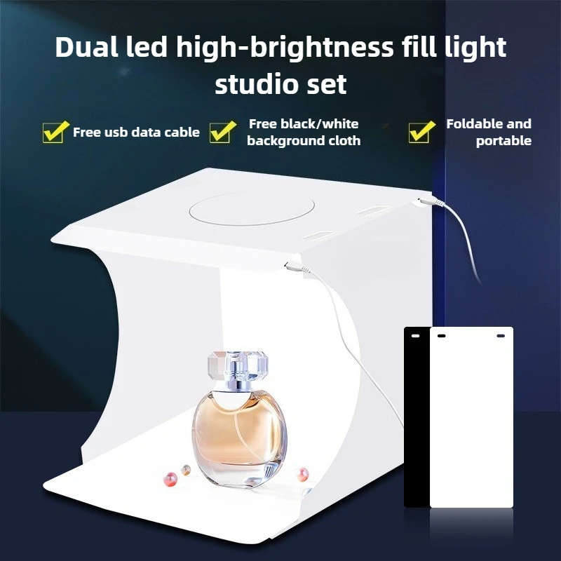 

Small Portable Photography Soft Box Tent Kit with Small Light with 6 Free Photography Background Photography Equipment Tools
