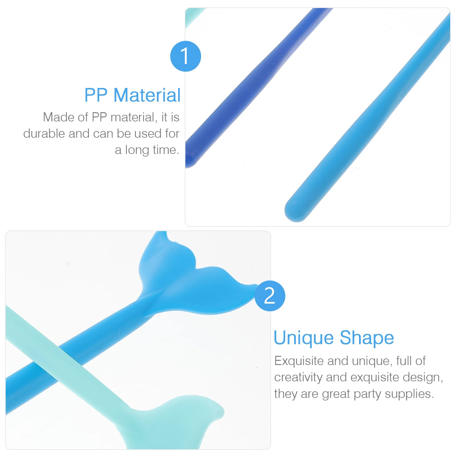 

18Pcs Whale Tail Stirring Sticks PP Material Coffee Mixer Party Supplies Banquet Drink Accessories Hawaii Birthday Lounge