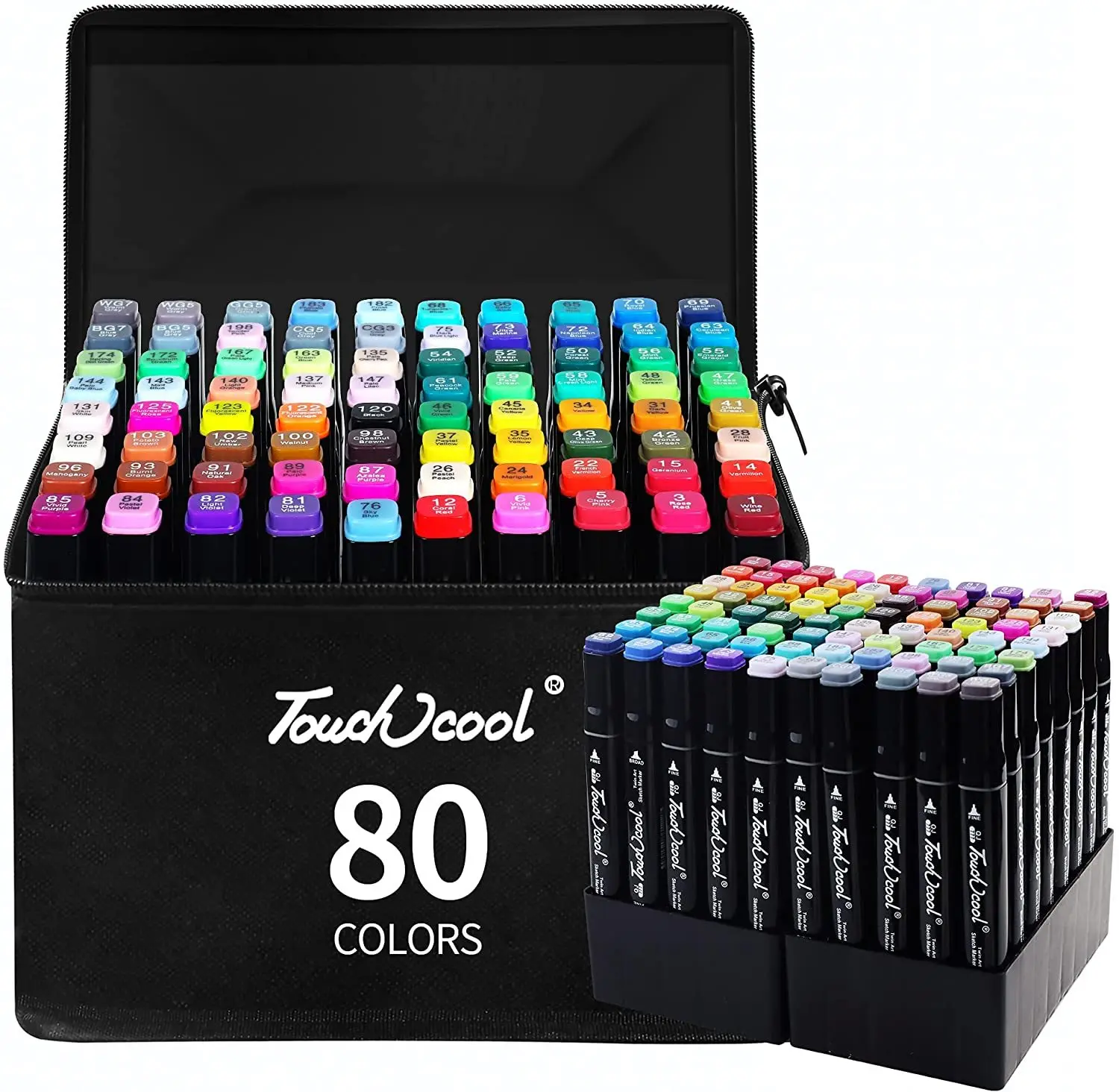 12-80 Kleuren Olieachtige Art Marker Pen Set Voor Trekking Tweekoppige Schetsen Olieachtige Tip Gebaseerde Markers Graffiti Manga School Kunst Benodigdheden