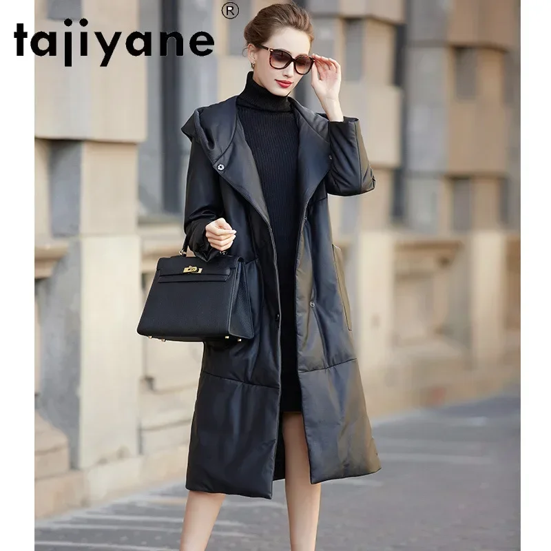 Tajiyane Winter Coats and Jackets Women Real Sheepskin Jacket Woman White Duck Down Coat Hooded Long Cloth Abrigo Mujer TN1331