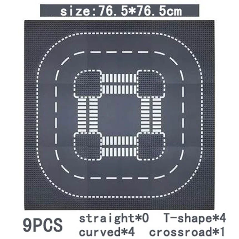 32X32 City Road Street Baseplate Straight Crossroad Curve T-Junction Building Blocks Base Plates Construction for Children Gift