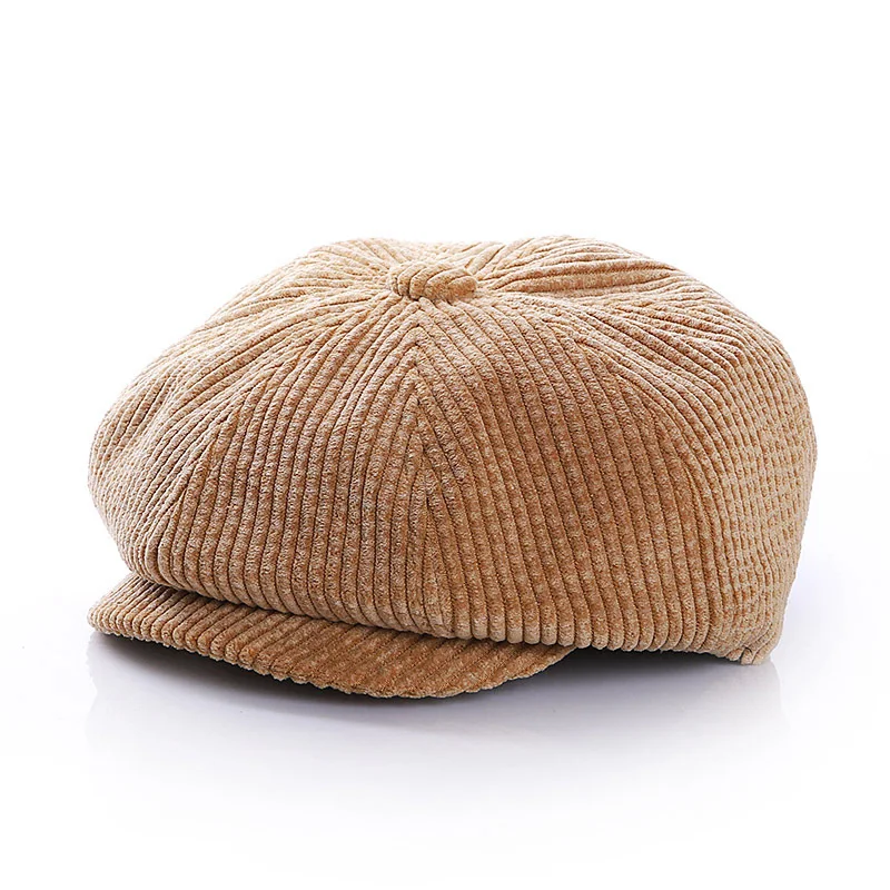 Autumn Winter Children\'s Hat Corduroy Boy Beret Vintage Newsboy Hats Baby Cap Solid Color Toddler Kids Accessories 1-7 Years Old