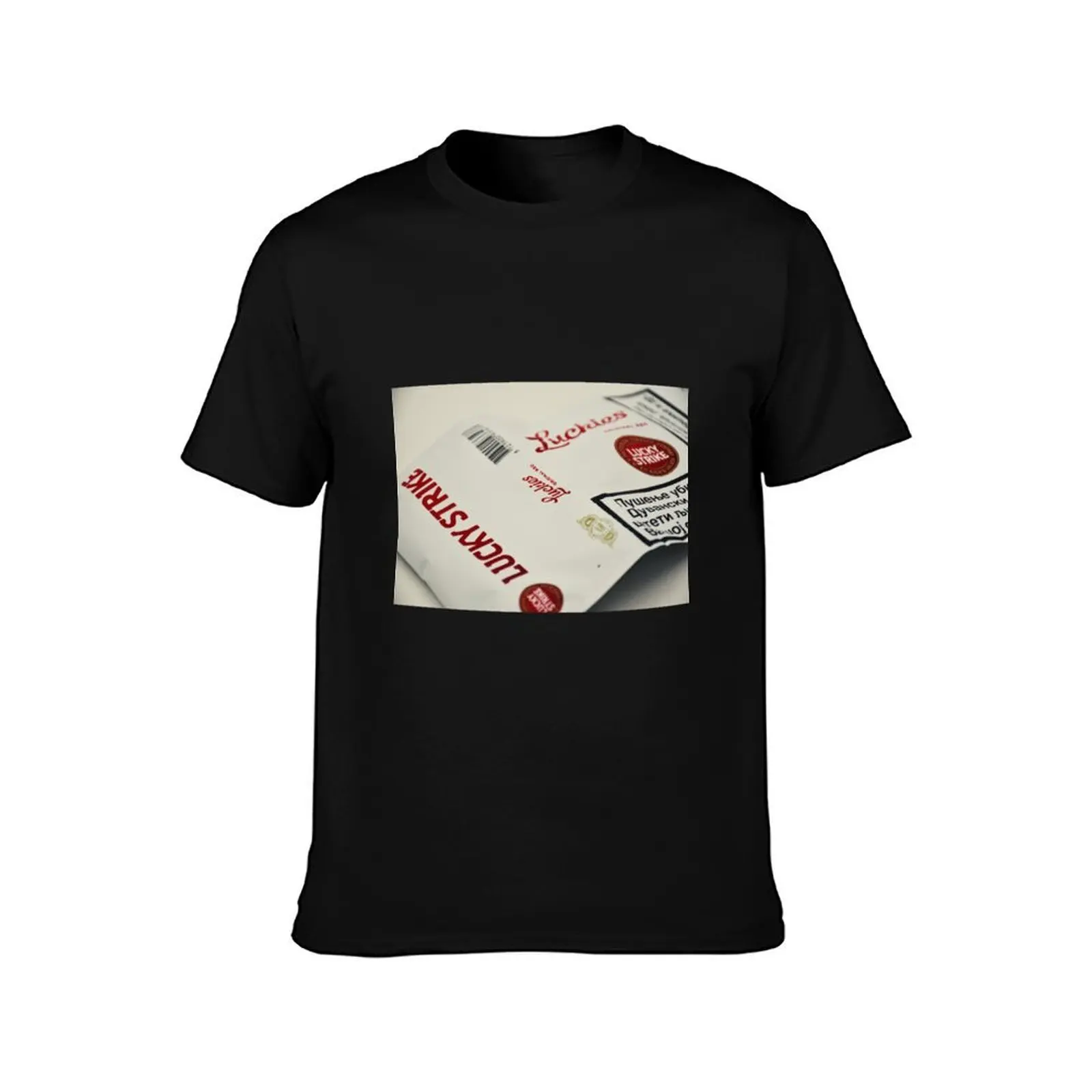 Lucky strike tobacco T-Shirt, Summer Casual Cotton Tee, Oversized Streetwear Tops, Vintage Graphic Print, Loose Fit Short Sleeve