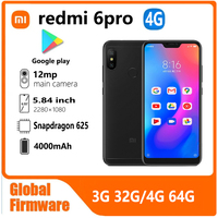 Xiaomi Redmi 6 Pro Global firmware Qualcomm Snapdragon 625 smartphone facial recognition fingerprint 12mp used phone