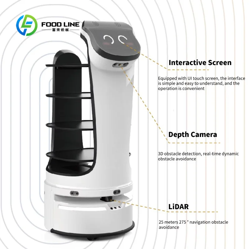 Customized Restaurant Service Robot Intelligent Self-Service Food Delivery Robot Automatic Obstacle Avoidance Robot