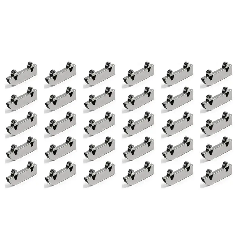 A93E-30-Piece Stainless Steel Double Flywheel Mountain Word Slot Sliding Door Track Glass Pulley Hardware Accessories