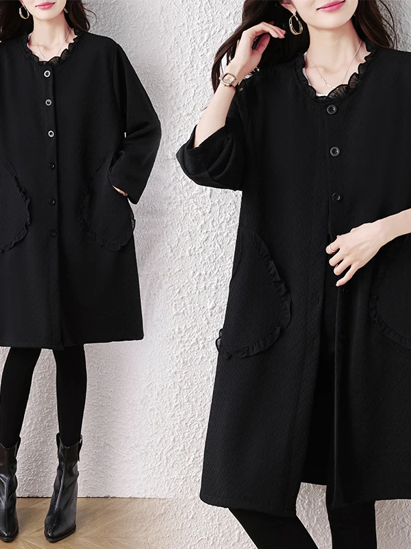 Faionable plus Size Women's Outerwear Autumn 2025 Slimming Cardigan Versatile Sli plus Size Ladies' irt Long Sve r...