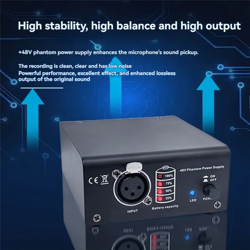 APPLIA-XLR 3 دبوس كابل الميكروفون 1-قناة 48 فولت فانتوم إمدادات الطاقة للميكروفونات المكثفة لمعدات تسجيل الموسيقى