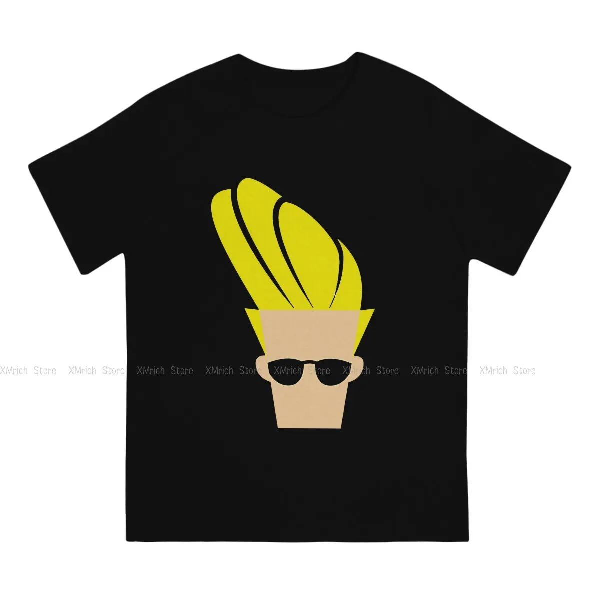 Hair T-Shirts for Men J-Johnny Bravo Cartoon Amazing Pure Cotton Tee Shirt Round Neck Short Sleeve T Shirt Printed Clothes