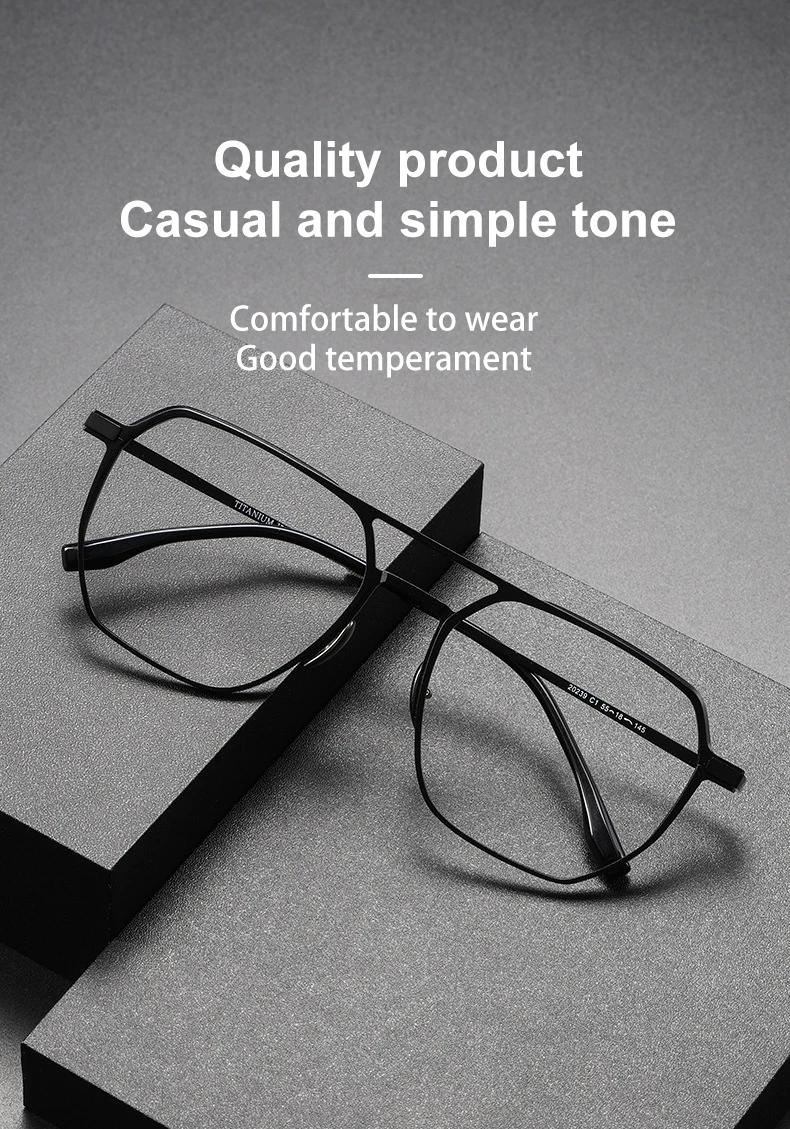 VICKY Large Frame Aluminum Frame Titanium Business Anti-Blue Light Reading Glasses Men Ladies Customizable Prescription ZY-20239