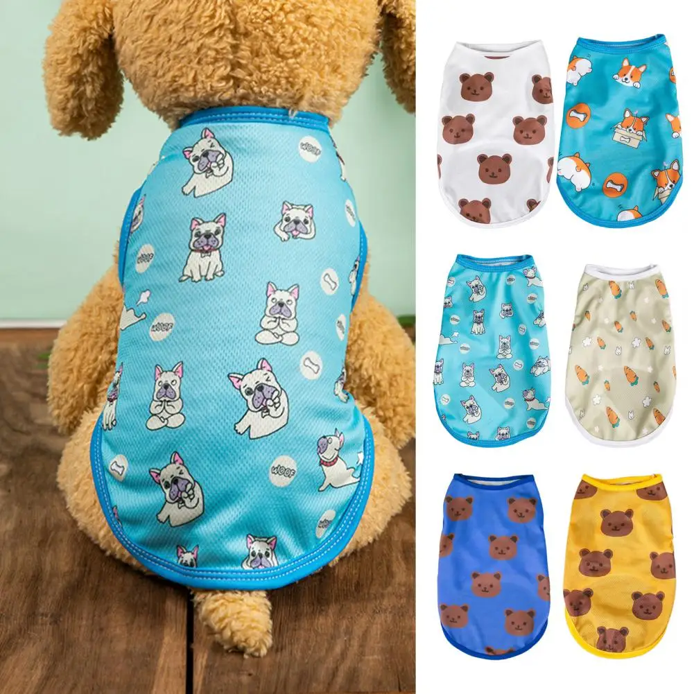 Dog Vest Lovely Pet Pajamas Air Permeable Sleeveless  Lovely Pet Dogs Cats T-shirt Clothes