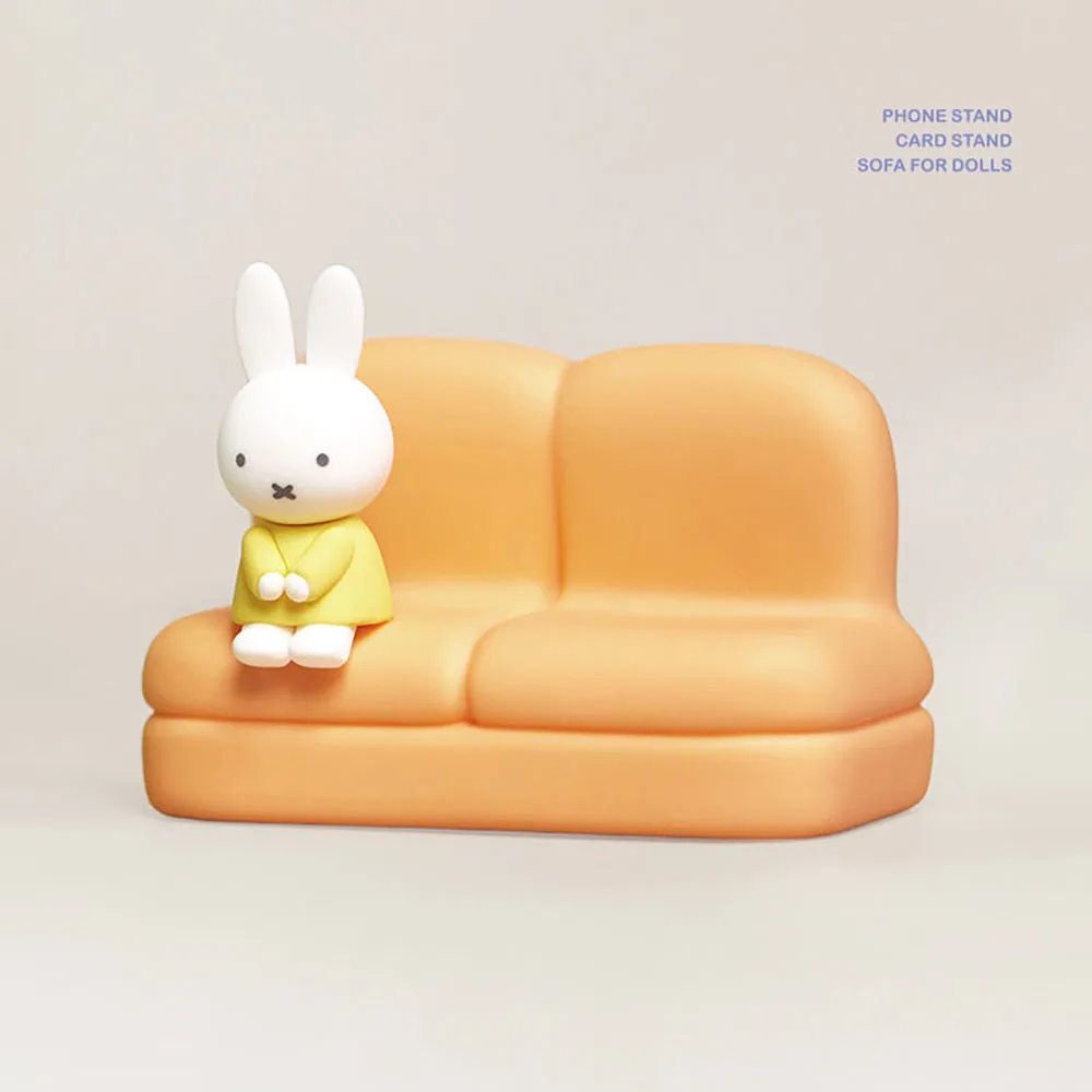 Caja ciega Original Kawaii Miffy, adorno de escritorio, sofá de conejo de dibujos animados, Idea creativa, soporte para teléfono móvil, regalo de Festival para niña