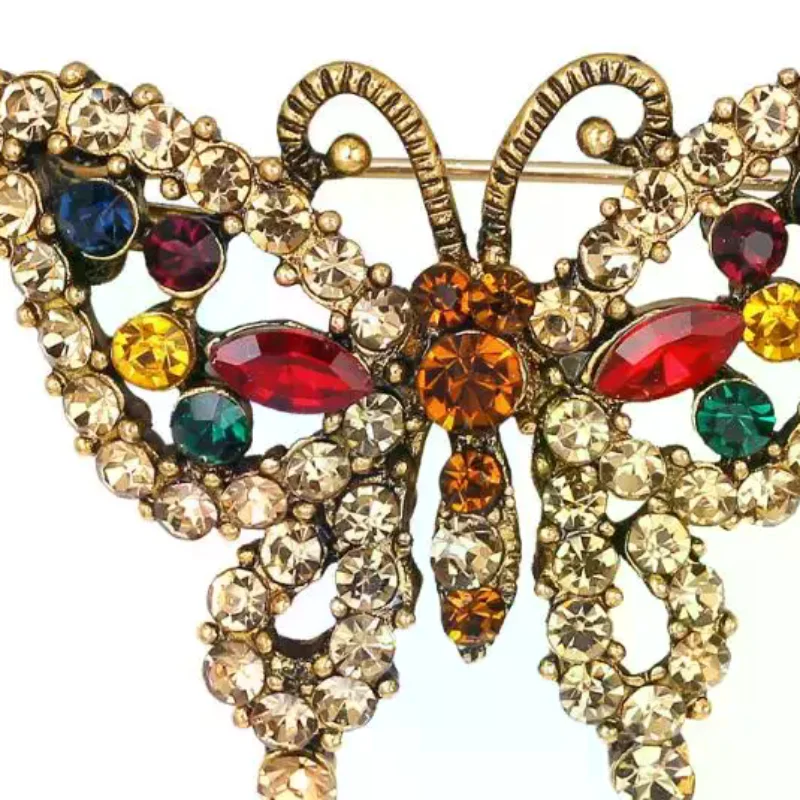 1Pcs Colorful Beautiful Insects Brooch Vintage Big Flower Butterfly Brooches For Women's Clothes Pins Gifts