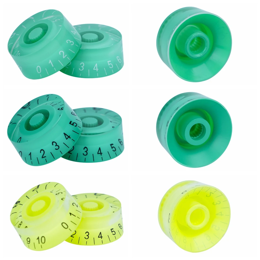 4 Stück Gitarren-Lautstärkeregler, Top-Hat-Knöpfe, Geschwindigkeits- und Tonpedal-Regler für E-Gitarre und Bass, 29 Farben – Detail 6