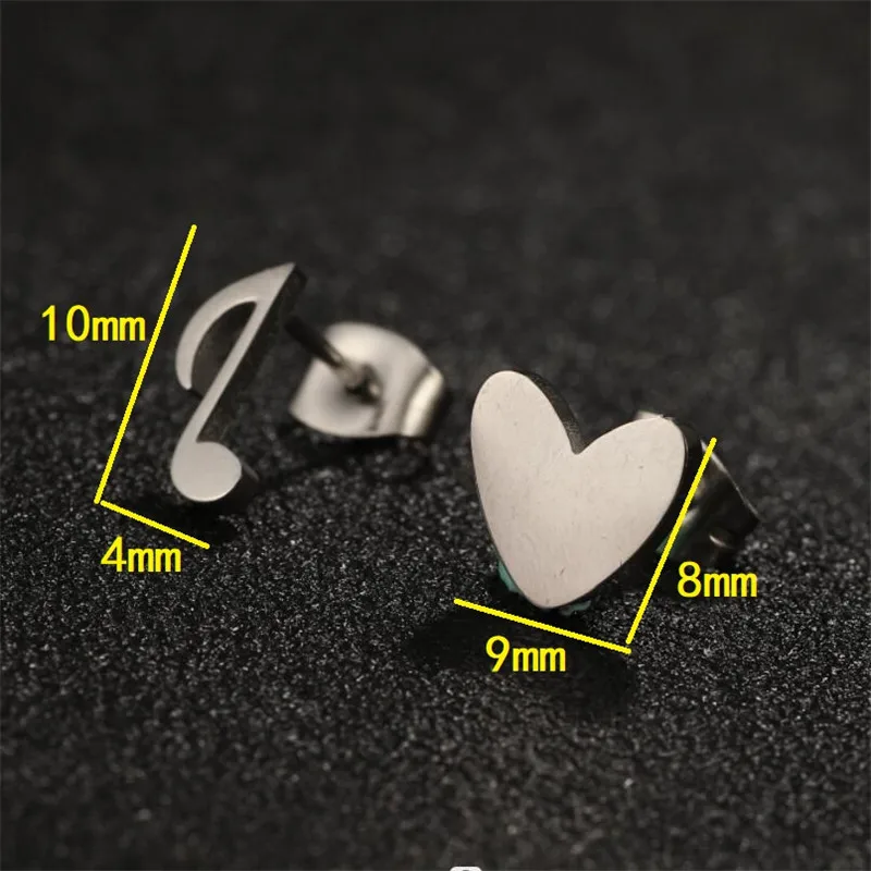 Golden Stainless Steel Mini Stud Earrings for Women Fashion Leaf Skull Neuron Lotus Earings Trendy Jewelry Animal Korean Gift