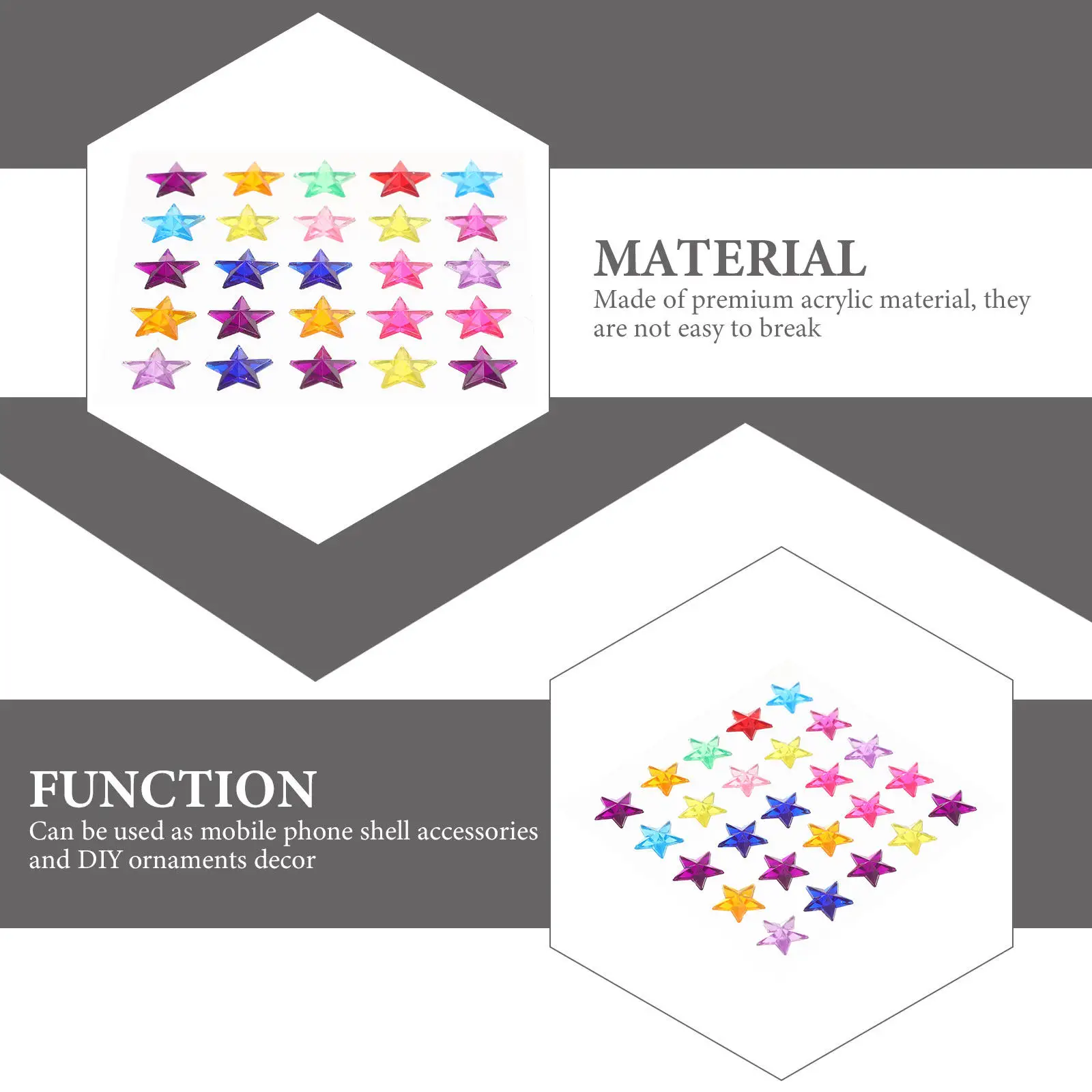 

10 листов многофункциональных акриловых наклеек-страз в форме звезд для творчества, декора и DIY-проектов, декоративные аксессуары для украшений