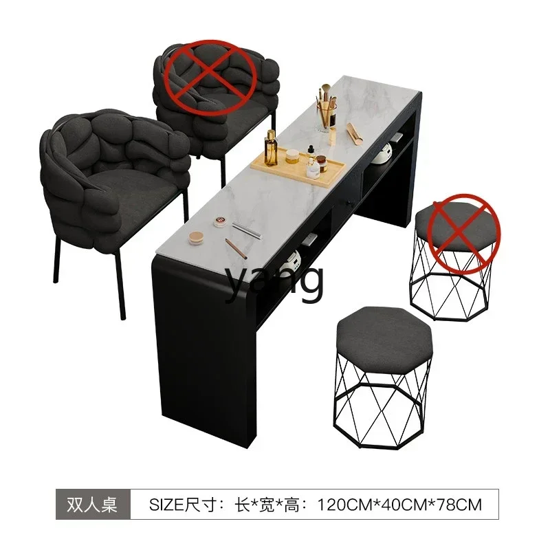 CX Cream Wind Nail Art Table and Chair Set Economical Multifunctional Single and Double Nail Art Table