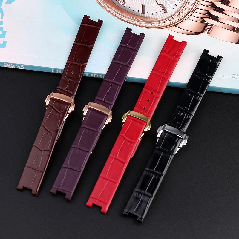 Cho Omega De Ville Yến 424.33/38 Nữ Matic Da Bò Chính Hãng Dây Da Nữ Dây Đồng Hồ lõm Giao Diện 16Mm