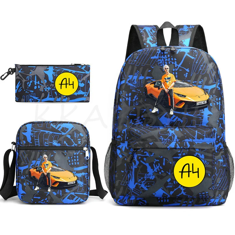 Mochila con estampado 3D para adolescentes y niñas, conjunto de 3 piezas A4, Oxford, Gran capacidad, A4, Lamba, estudiantes