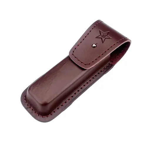 1PC Premium Leather Sheath Fit NKVD Folding Knife Wear Resistant Protective Cover with Snap Button Belt Loop Portable Carry Case